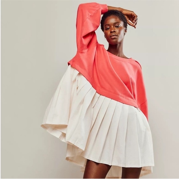 FREE PEOPLE Eleanor Sweatshirt in Watermelon Wedge Combo NWT XS - Picture 1 of 3